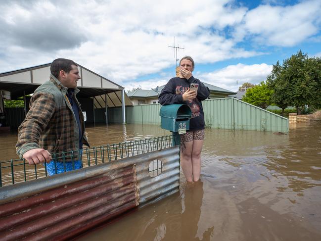 Saturday 15th Rochester township floods from the Campaspe River as it rises through the streets. Picture: Jason Edwards