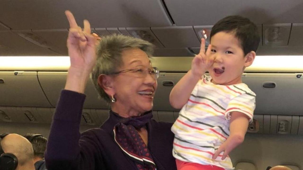 A Delta flight attendant has been praised by the airline for her incredible gesture for a family. Picture: Delta Air Lines