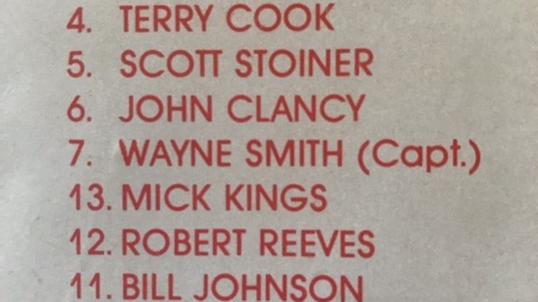 Bill Johnson's name appearing in the Toowoomba team list which includes Terry Cook who played State of Origin in 1995.