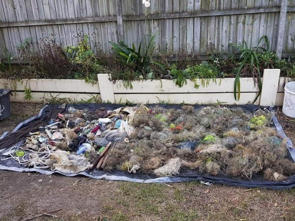 Environmental divers clean up the Gold Coast Seaway. This year they removed 1.75 tonnes from the waterways. Picture: supplied