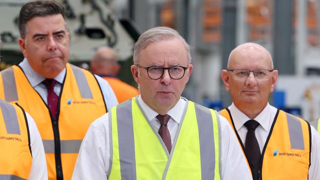 Anthony Albanese in Ipswich, southwest of Brisbane, on Tuesday. Picture: NCA NewsWire / Tertius Pickard