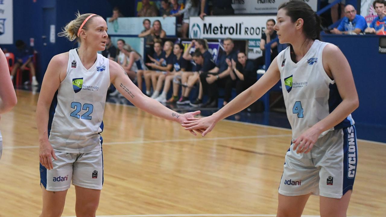BASKETBALL ConocoPhillips CQ Cup Rd 1: Rockhampton Cyclones' Katrina Clifford and Tai Wakelin-Gray