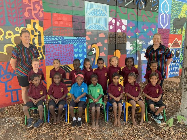 MACFARLANE PRIMARY SCHOOL: TRANSITION HAILEY. BACK ROW (L-R): Ben Lines, Sapphire Avol, Jerimiah Both, Danielle Rossack, Patreado Charley, Alex Hurley - Schwartz, Jade Wuki Wuki, Deshawn Leahy. FRONT ROW (L-R): David Anderson, Jellisha Wunungmurra, Rachelle Bynoe, Oliver Raymond, Myra Walla, Junia Birrell, Junior (Shane) Ranyu