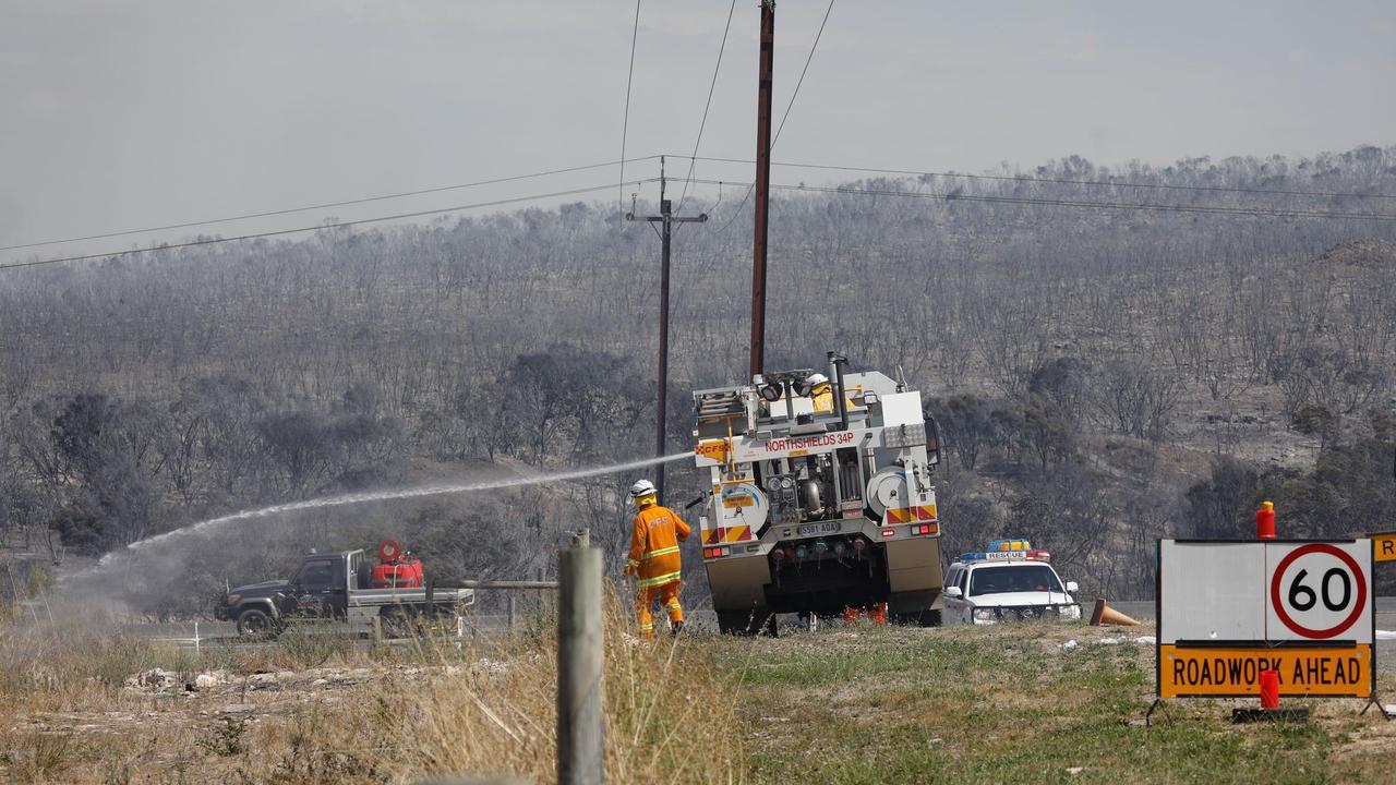 CFS tackle the blaze outside Port Lincoln. Picture: Robert Lang