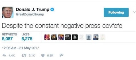 Donald Trump's most talked about tweet. Picture: Twitter