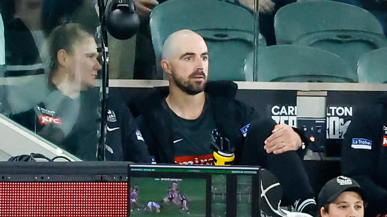 Steele Sidebottom faces time on the sideline. Picture: Dylan Burns/AFL Photos via Getty Images