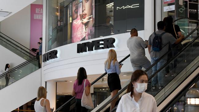 The pandemic threatens to disrupt the flow of stock to Myer stores. Picture: Bianca De Marchi