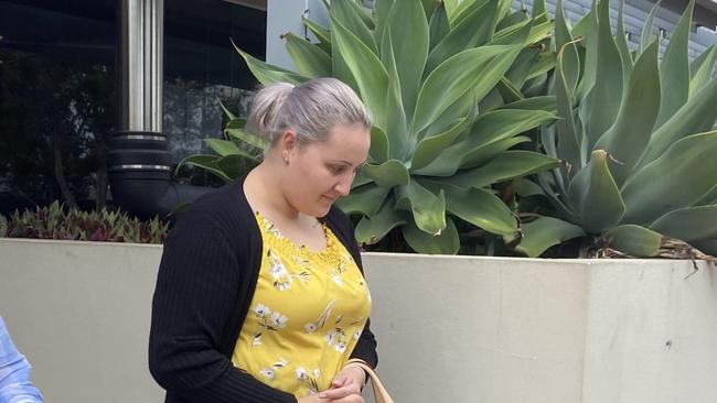 Chloe Georgina Solien leaves Southport District Court after pleading guilty to affray. Picture: Jacob Miley