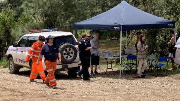 Police search for a man who went missing in the Mary River on New Year's Eve near Kybong. Picture: Gympie Times