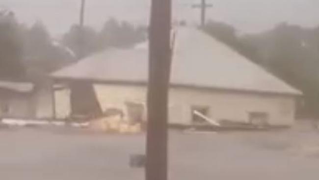 A house in Dungog is swept away by the storm.