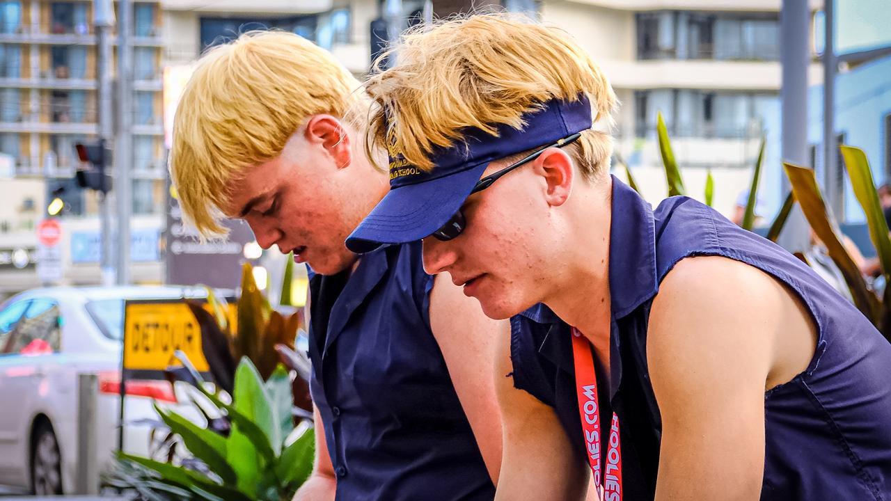 Just a couple of platinum blonde babes. Picture: news.com.au/James Weir