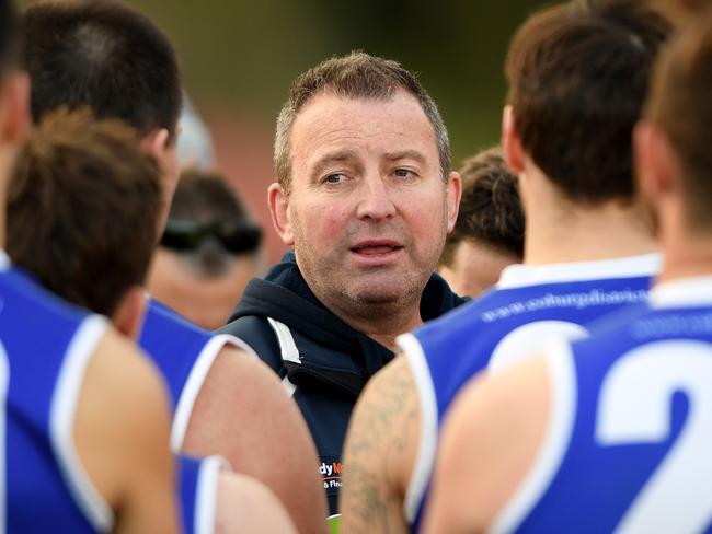 Coburg Districts coach Chris Tankard has heaped praise on pacesetter Sunbury Kangaroos. Picture: Andy Brownbill