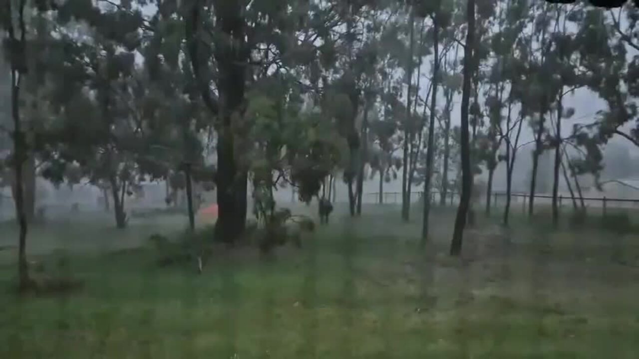 Heavy rainfall during Thursday's electrical storm in Proston, Qld.