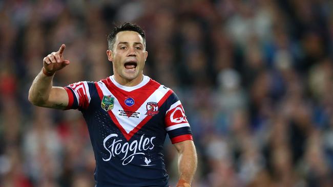 Cooper Cronk led the Roosters to grand final glory 12 months ago with a busted shoulder. Picture: Getty