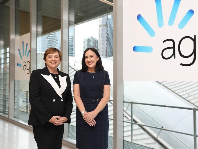 MELBOURNE, AUSTRALIA - NewsWire Photos 21 APRIL 2022 : AGL AustraliaÃs Chair-elect Patricia Mackenzie and CEO-elect Christine Corbett at AGL in Melbourne. Picture : NCA NewsWire / Ian Currie