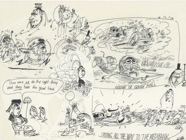 A of Bruce Petty cartoons for a 1979 exhibition.