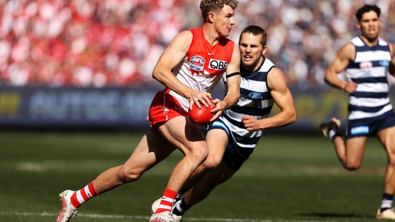 Chad Warner did everything he could against the tide in Saturday’s grand final. Picture: Getty Images