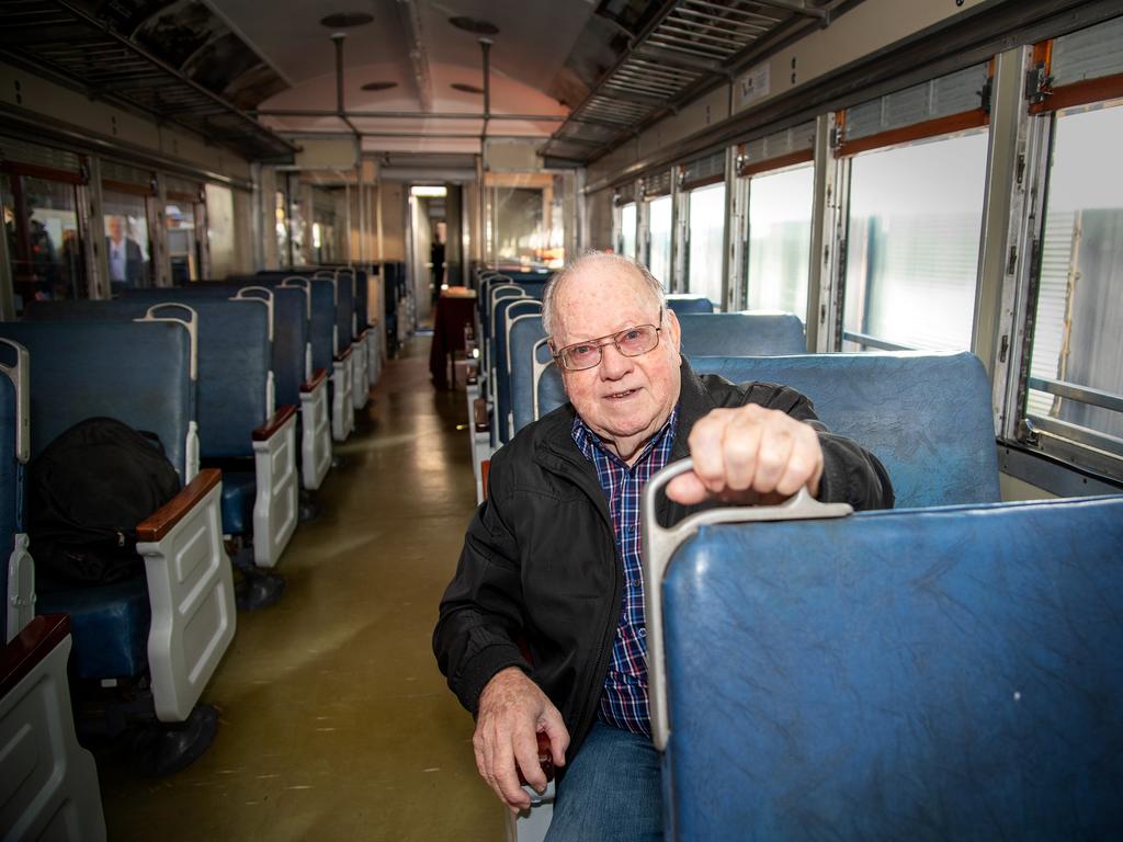 Buying his ticket on the inaugural trip for the restored "Pride of Toowoomba" steam train over two years ago, John O'Hara was thrilled to be taking the journey from Drayton to Wyreema. Saturday May 18th, 2024 Picture: Bev Lacey