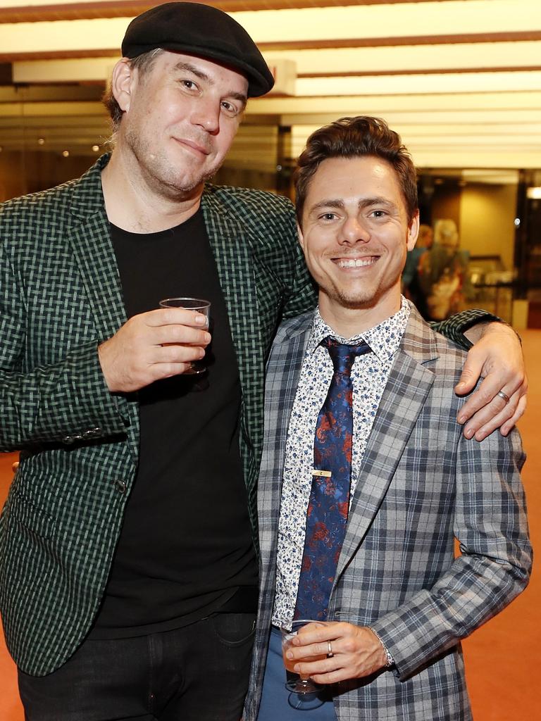 Ben Hughes and Raymond Milner at Mouthpiece opening night at QPAC Playhouse. Socials: Damien Anthony Rossi | Pictures: Josh Woning