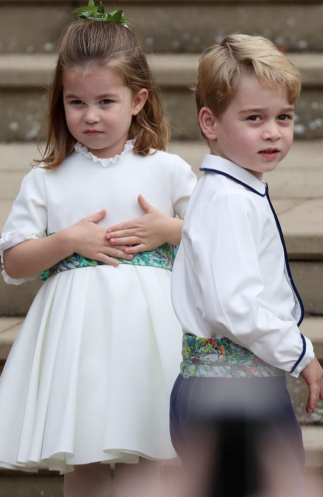 Princess Eugenie Royal Wedding Princess Charlotte Tumbles On Church Steps Au 