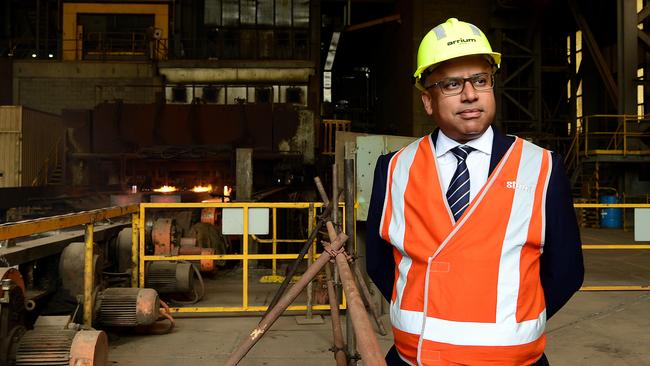 Sanjeev Gupta, executive chairman of GFG Alliance, visiting the steelworks at Whyalla.