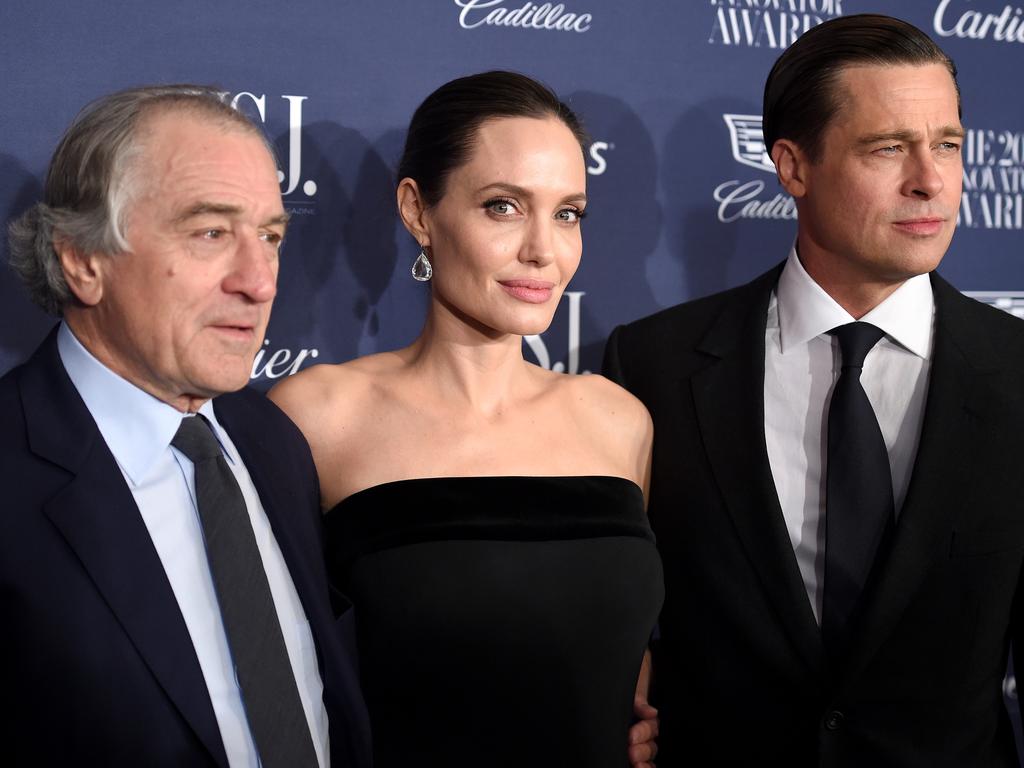 Robert De Niro, Angelina Jolie Pitt, and Brad Pitt attend the WSJ. Magazine 2015 Innovator Awards at the Museum of Modern Art on November 4, 2015 in New York City. Picture: Getty