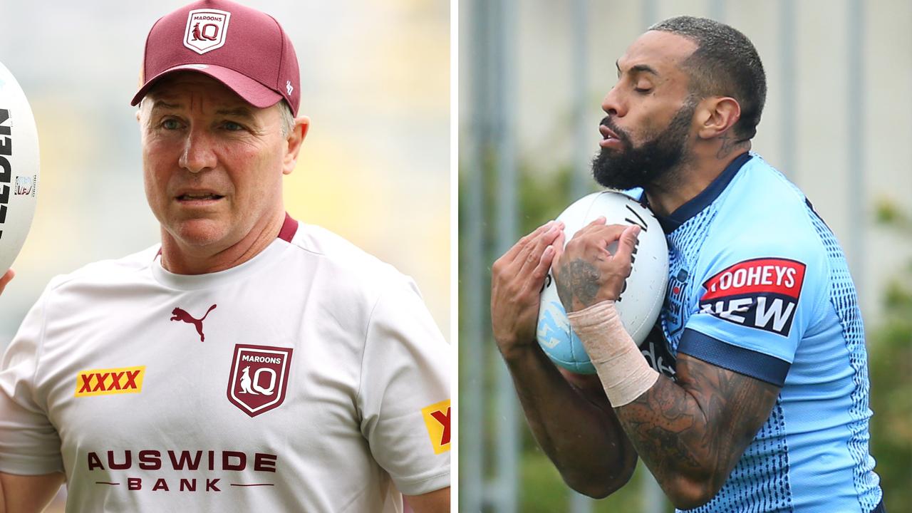 Maroons coach Paul Green and NSW winger Josh Addo-Carr.