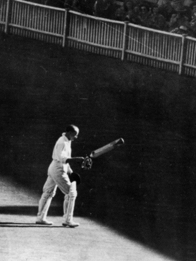 Don Bradman leaves the SCG during his final season of first-class cricket