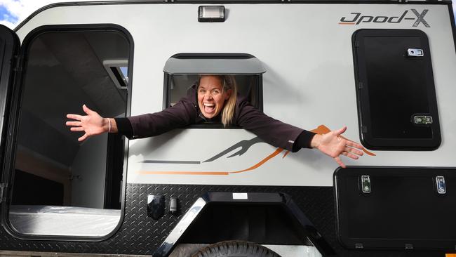 Caravan owner Mel Adams ready to hit the road with a Jayco Jpod-X caravan. Picture: David Caird