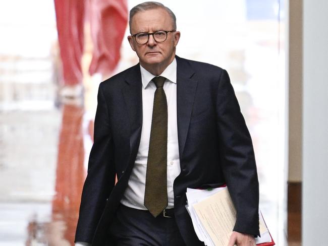 CANBERRA, AUSTRALIA – NewsWire Photos – February 11, 2025: Prime Minister Anthony Albanese during Question Time at Parliament House in Canberra. Picture: NewsWire / Martin Ollman