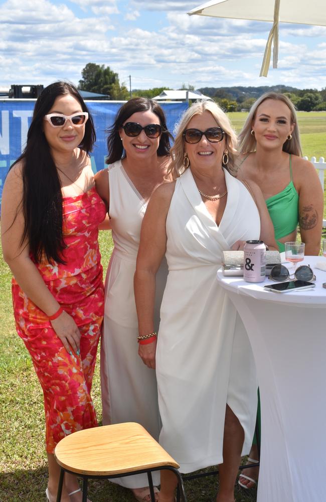 Jodie Johnston, Grace Riley, Carla Dreyer and Zoe Jemmett from Fraser Kirk plastic Surgery enjoy their day at the Polo By the Sea event in Maroochydore. Picture: Eddie Franklin