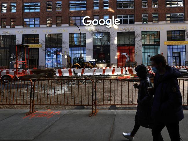 Google’s New York office. The company has said that unvaccinated workers can’t return to the office. Picture: AFP