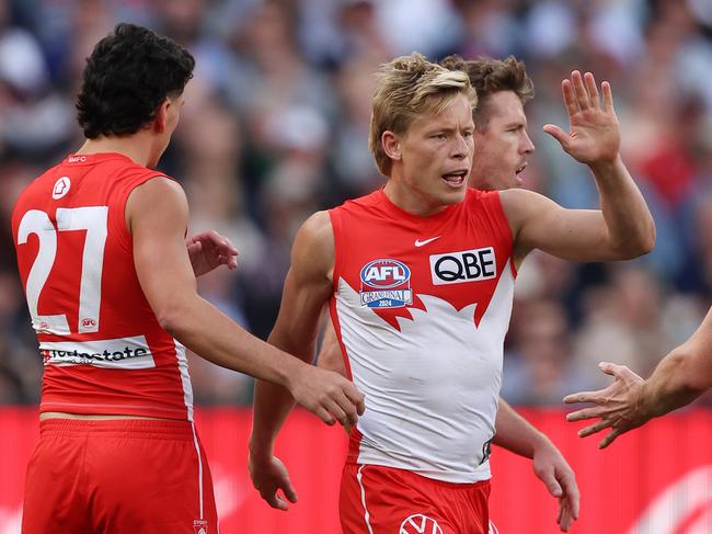 Isaac Heeney played through pain in the Grand Final. Picture: Mark Stewart