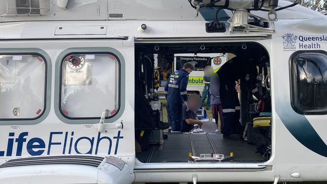 Motorbike crash near Gympie. Pictures: LifeFlight