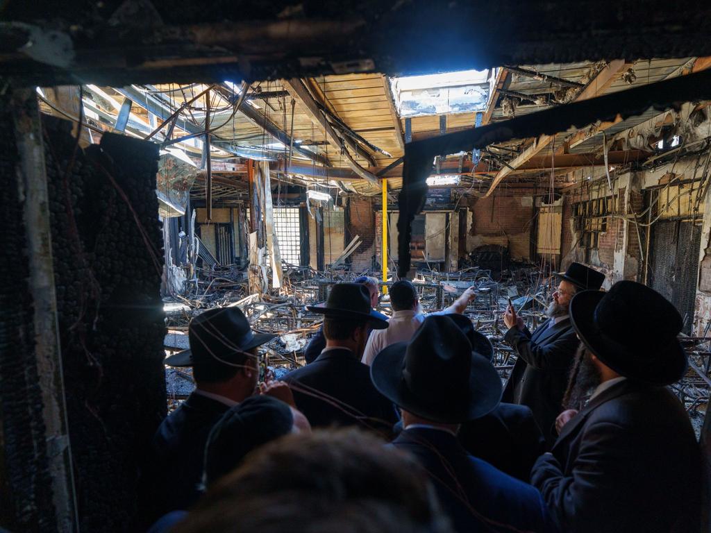 Inside the Adass Israel Synagogue after a firebombing. Picture: Supplied