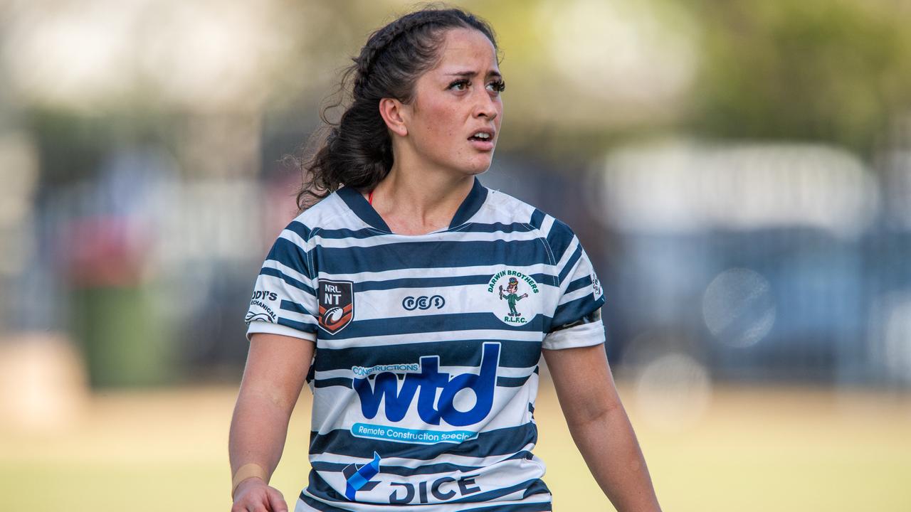 Courtney Tamati as the Darwin Brothers take on the Palmerston Raiders in the NRL NT semi final. Picture: Pema Tamang Pakhrin