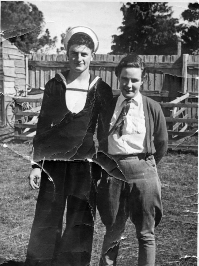 Teddy Sheean and fiancee Kath Lapthorne, with Kath wearing jodhpurs. Picture: courtesy Garry Ivory