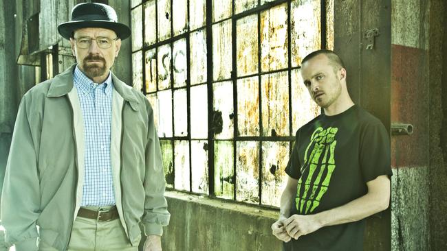 Walter White (Bryan Cranston) and Jesse Pinkman (Aaron Paul) in Breaking Bad. Picture: Frank Ockenfels/AMC.