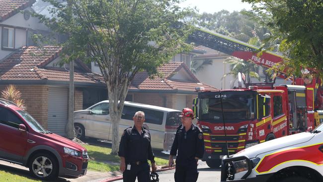 An eight-year-old girl has died in a townhouse fire at Thorneside. Picture: Lachie Millard