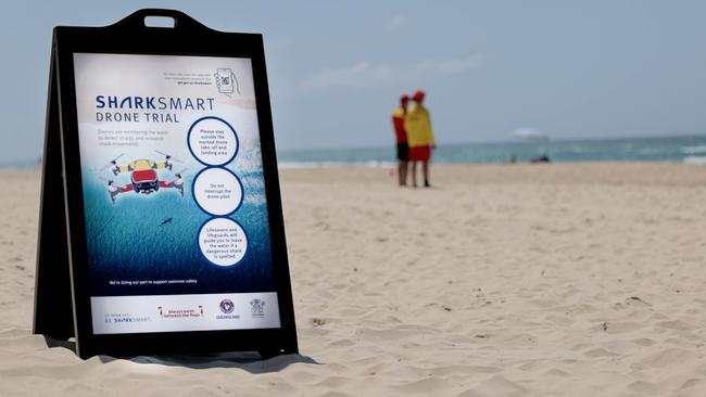 Surf Life Saving Queensland shark-spotting drones in operation, part of a radical Queensland state election plan to prevent shark attacks