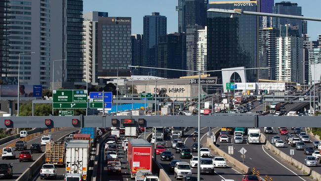 Cars would be charged for driving into the CBD under a congestion tax. Picture: NCA NewsWire/Sarah Matray