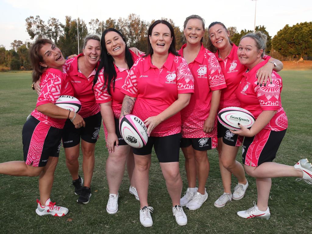 Marie Vivlios, Kristy Clark, Emma Hill, Kristin Dunn, Polly Thornton, Jonene Richards and Kahli Milner. Picture Glenn Hampson