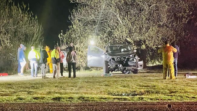 Emergency services were called to a two-car collision in Nathalia on Tuesday night. Picture: Jack Colantuono