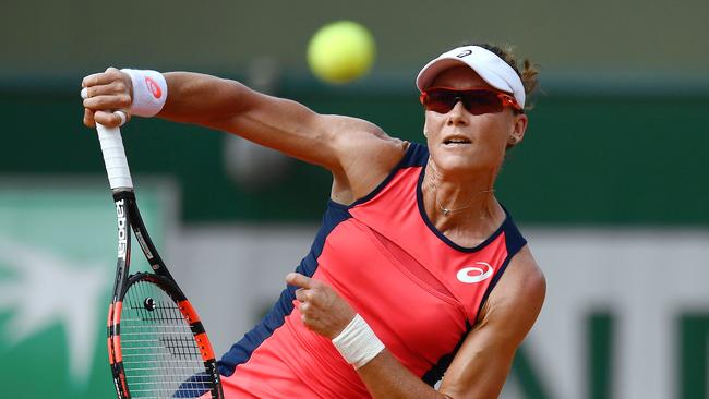 Sam Stosur advanced to the second round of the French Open in Paris after defeating Slovakian Kristina Kucova. Picture: Christophe Simon