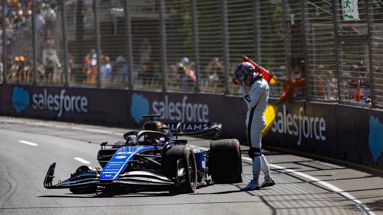 Alex Albon of Thailand and Williams F1 crashes out during FP1 ahead of the F1 Grand Prix of Australia at Albert Park Circuit on in Melbourne last year. Picture: Kym Illman/Getty Images