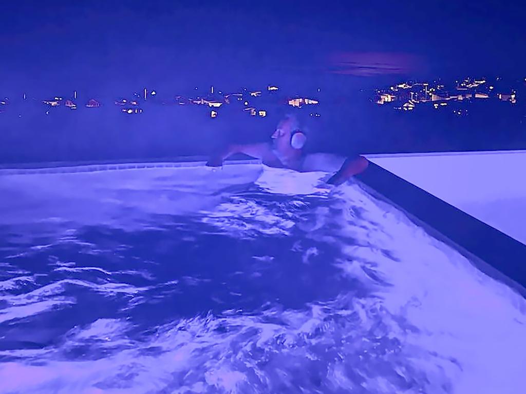 The last picture posted to Matthew Perry's Instagram account on October 23, 2023, from his hot tub. Picture: Instagram