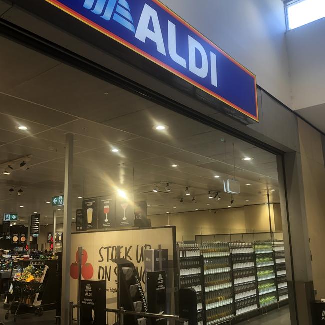 The liquor section in the Aldi supermarket at Glenrose Shopping Village at Belrose. Picture: Jim O'Rourke