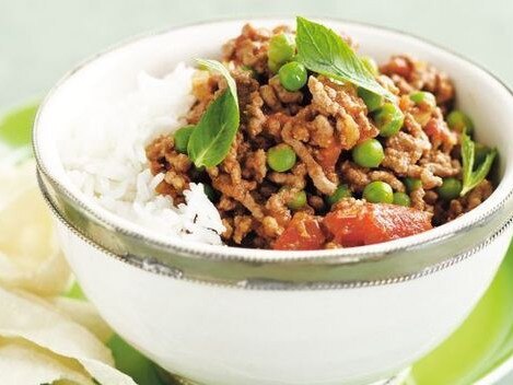 Beef mince and pea curry.