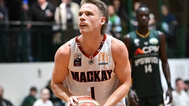 Mackay Meteors NBL1 North player Isaac White in action. Picture: Highflyer Images.