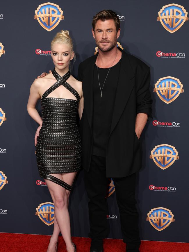 Anya Taylor-Joy with Hemsworth on the promotional trail for Furiosa. Picture: Courtesy of Warner Bros